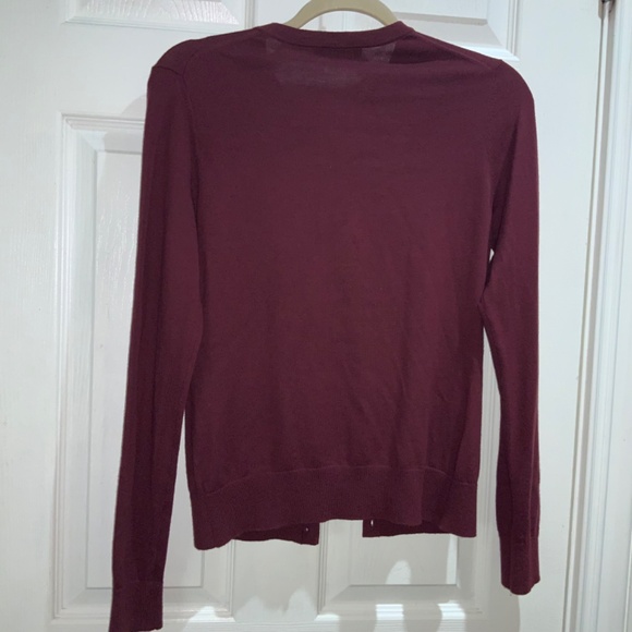 Ann Taylor burgundy Cotton / Modal blend cardigan sweater Sz XS - Picture 3 of 5